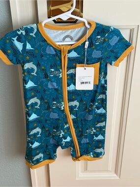 NWT Emerson & Friends Bamboo Ocean Friends Shorty Zippy Pajama Size 18-24M